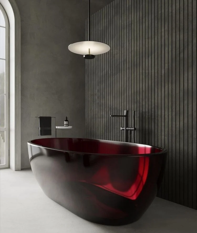 Ванная · тёмный камень